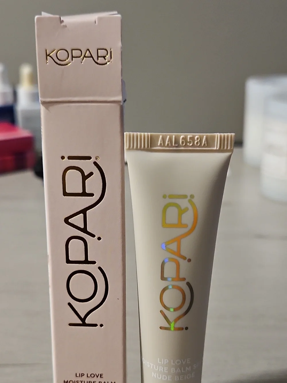Kopari Lip Love Moisture Balm - Nude Beige Tube